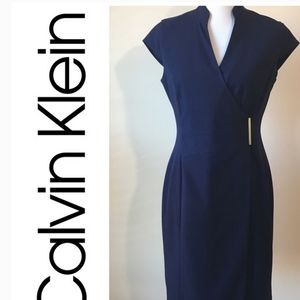 Calvin Klein Minimalist mandarin wrap dress